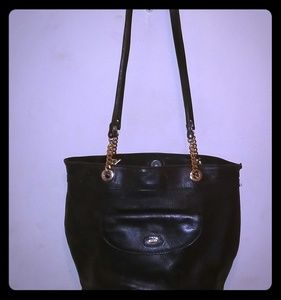*PREOWNED~VINTAGE* Black Bally Shoulder Tote Bag